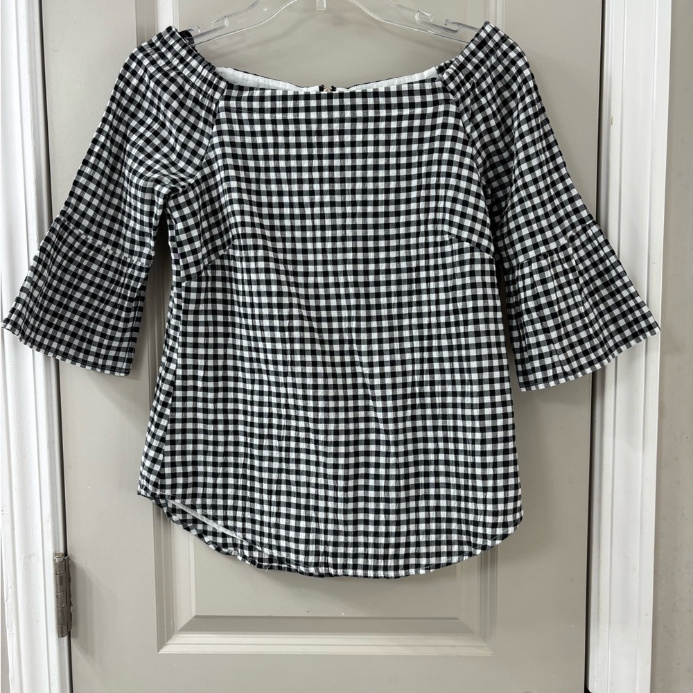 White House Black Market - Black & White Gingham Women's Top